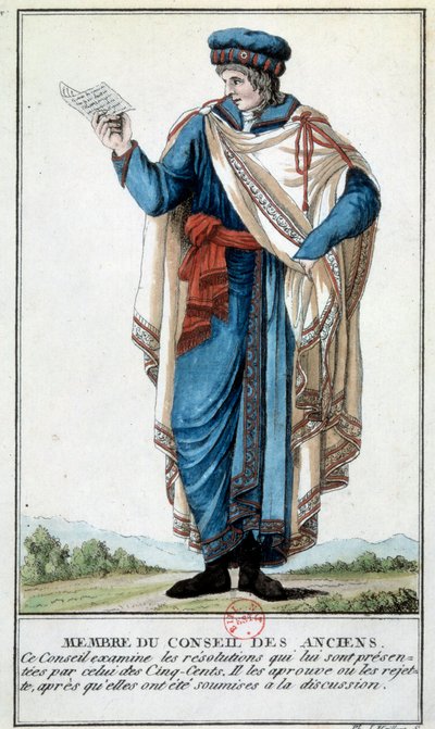 Directório: "a member of the Council of Elders" Gravura do Barão de Vinck (século XIX) Paris, B.N. de Baron de Vinck