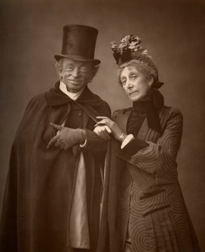 Atores americanos James Lewis e Ann Gilbert em A Night Off, 1886 de Barraud