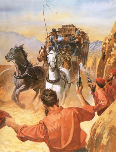Carruagem de diligências australiana é atacada por bandidos de Barrie Linklater