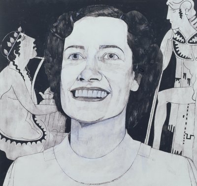 Retrato de Joan Sutherland, ilustração para o The Sunday Times, de 1970 (guache a bordo) de Barry Fantoni
