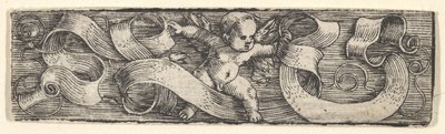 Menino pisando à direita sobre Banderoles, meados do século 17. de Barthel Beham