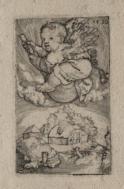 Gênio montando uma bola, 1520. de Barthel Beham