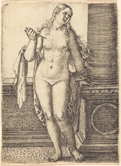 Lucretia em pé em uma coluna de Barthel Beham