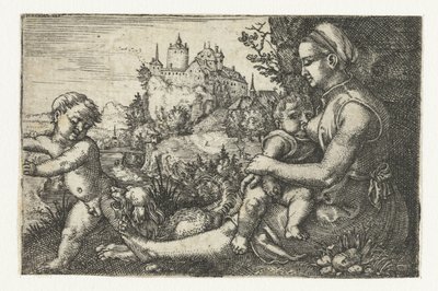 Mãe com dois filhos de Barthel Beham