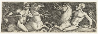 Dois tritões de luta de Barthel Beham