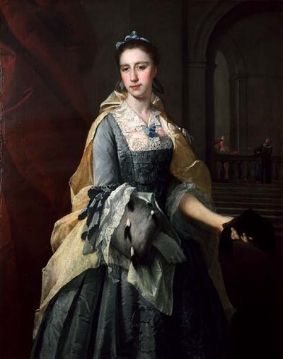 Retrato de Catherine Havers (óleo sobre tela) de Barthelemy (attr. to) Du Pan