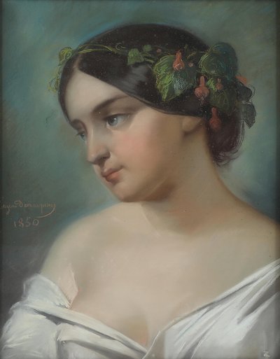 Eugène Demarquay Retrato de uma rapariga 1850 de Barthelemy Eugene Demarquay