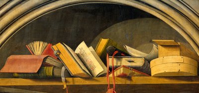 Natureza morta com livros num nicho de Barthelemy d