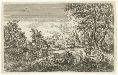 Paisagem com homem e menino de Bartholomäus Ignaz Weiss (attributed to)