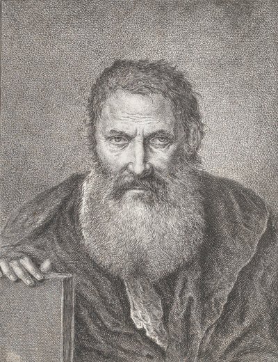 Retrato de um homem barbudo segurando um livro, ca. 1750-1815. de Bartholomaeus Ignaz Weiss