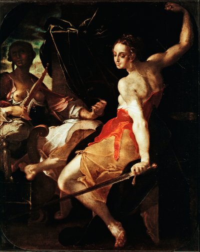Alegoria da Justiça e da Prudência Pintura de Bartholomeus Spranger (1546-1611), cerca de 1599-1600 Sol. 131x106 cm Paris, Musee du Louvre de Bartholomaeus Spranger