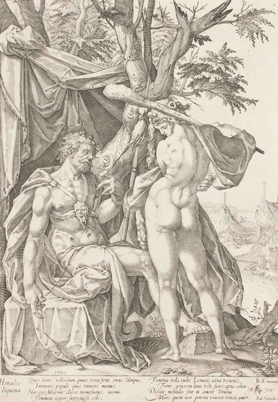 Hércules e Omphale, 1590 de Bartholomaeus Spranger