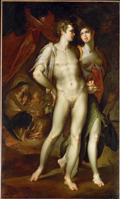 " Sine Cerere et Baccho friget Venus" 1590 (pintura sobre tela) de Bartholomaeus Spranger