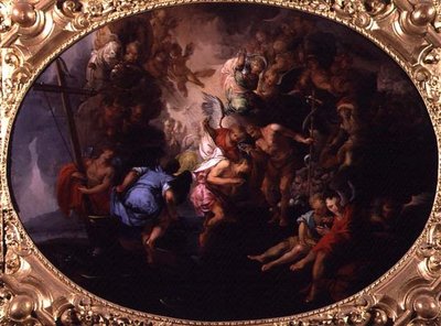 O Batismo de Cristo (óleo sobre tela) de Bartholomaeus Spranger