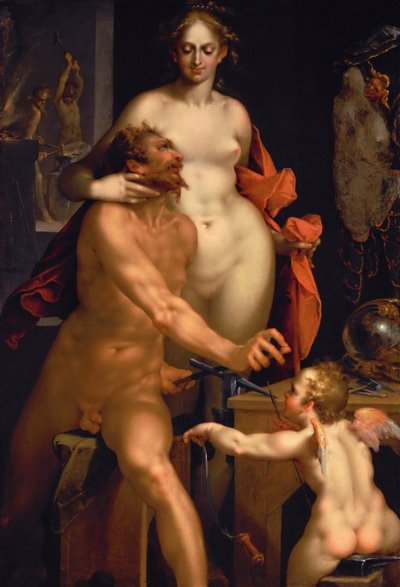 A visita de Vênus a Vulcano, c. 1610 de Bartholomaeus Spranger