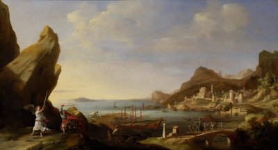 Paisagem costeira com Balaão e o asno, 1634 de Bartholomeus Breenbergh