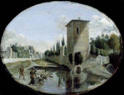 Paisagem Italiana (óleo sobre cobre) de Bartholomeus Breenbergh