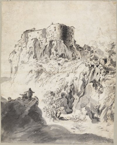 Paisagem italiana com castelo de Bartholomeus Breenbergh