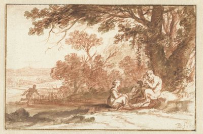 Paisagem com a ninfa Córsega e o sátiro de Bartholomeus Breenbergh