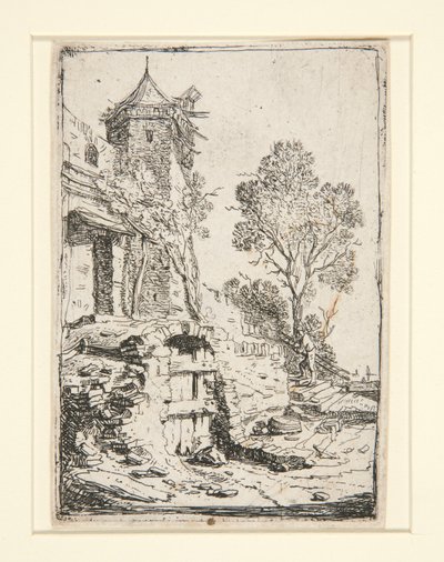 A casa perto da torre hexagonal de Bartholomeus Breenbergh