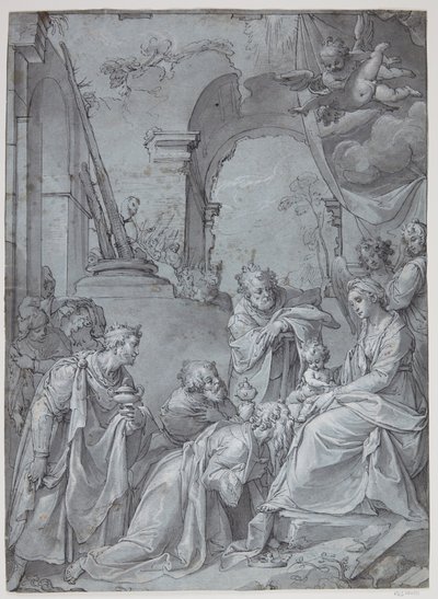 Adoração dos pastores de Bartholomeus Spranger