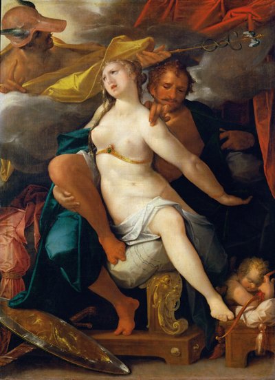 Vénus e Marte avisados por Mercúrio de Bartholomeus Spranger