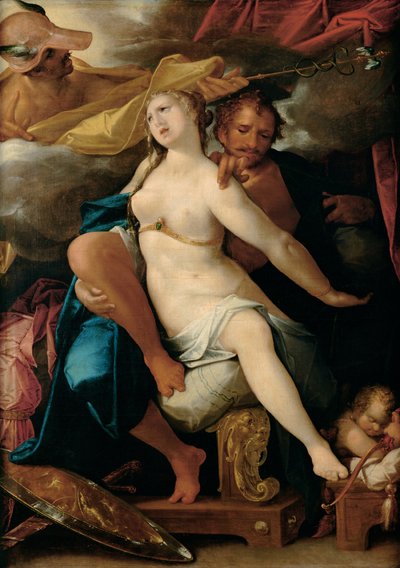 Vênus e Marte advertidos por Mercúrio, ca 1586 de Bartholomaeus Spranger
