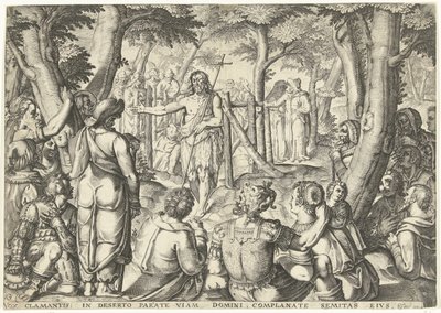 João Baptista pregando a um grupo de pessoas de Bartholomeus Willemsz. Dolendo