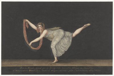 A bailarina Annette Köbler, a artista de pas-de-shawl de Bartholomeus Ziesenis