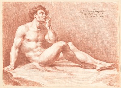 Nu Masculino Sentado, Vista Lateral (1º Prêmio 1788) de Bartholomeus Ziesenis