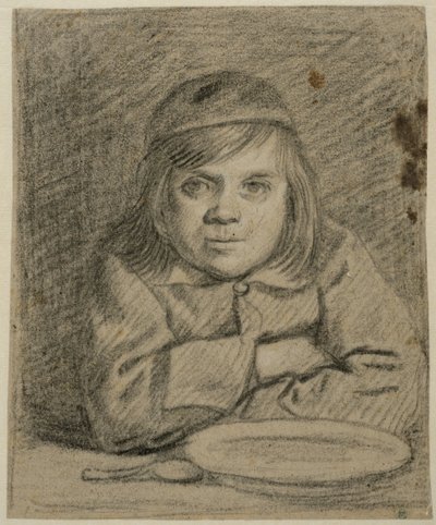 Rapaz de braços cruzados a uma mesa de Bartholomeus van der Helst