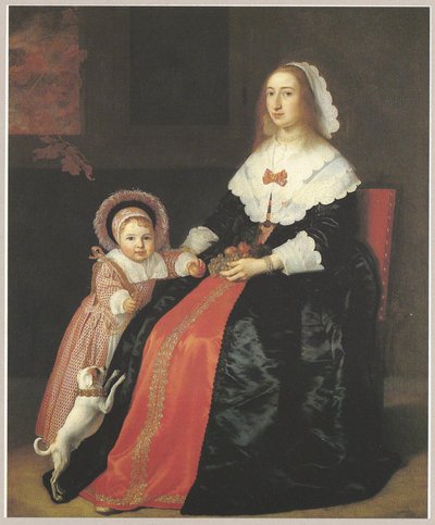 Retrato de uma mulher com uma criança, possivelmente Margaretha Cloeck (1617-1680) e Pieter Hulft (1643-1694) de Bartholomeus van der Helst