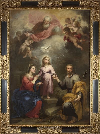 A trindade celeste e terrena. Por volta de 1675-82 de Bartolomé Esteban Murillo