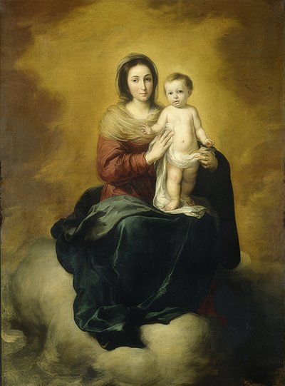 Madonna e criança. 1660-80 de Bartolomé Esteban Murillo