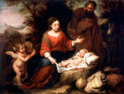 Descanse na fuga para o Egito, c1665 de Bartolomé Esteban Murillo