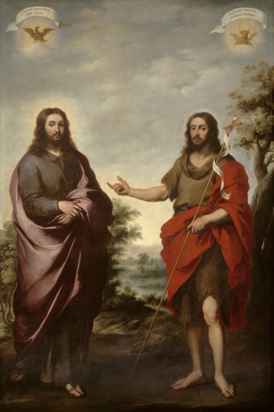 São João Batista apontando para Cristo, c.1655 de Bartolomé Esteban Murillo