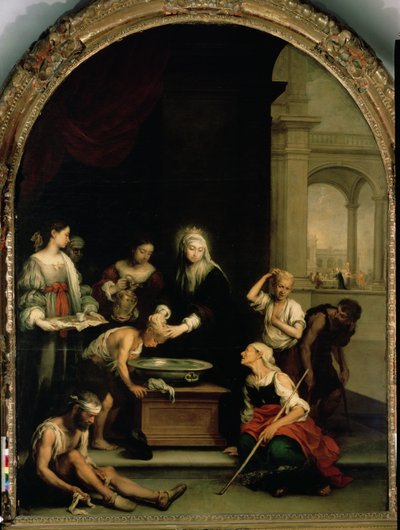 Santa Isabel da Hungria cuidando dos doentes e leprosos, c.1671-74 de Bartolomé Esteban Murillo