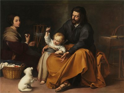 A Sagrada Família com um passarinho, c. 1650. de Bartolomé Esteban Murillo