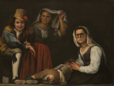 Quatro figuras na escada. Por volta de 1655-60 de Bartolomé Esteban Murillo