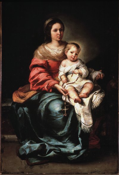 Virgem do Rosário - óleo sobre tela, ca. 1650 de Bartolomé Esteban Murillo
