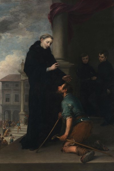 São Tomás de Vilanova cura um coxo de Bartolomé Esteban Murillo
