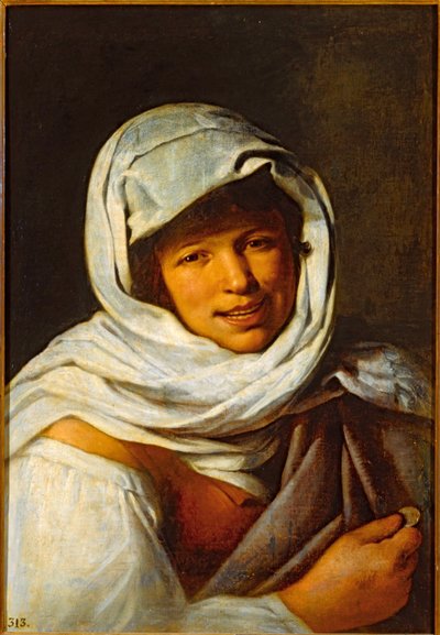 Mulher galega com uma moeda ... (óleo sobre tela) de Bartolomé Esteban Murillo
