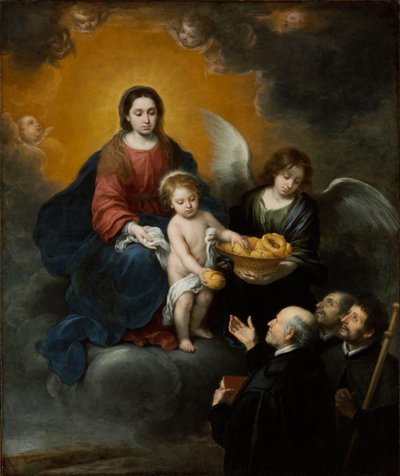 O Menino Jesus Distribuindo Pão aos Peregrinos - Pintura de Bartolome Esteban Murillo (1617-1682), óleo sobre tela (219x182 cm) de Bartolomé Esteban Murillo