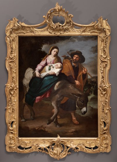 O Voo para o Egipto, c.1647-50 (óleo sobre tela) de Bartolomé Esteban Murillo