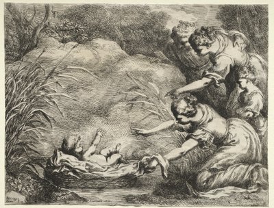 Moisés salvo do Nilo de Bartolomeo Biscaino