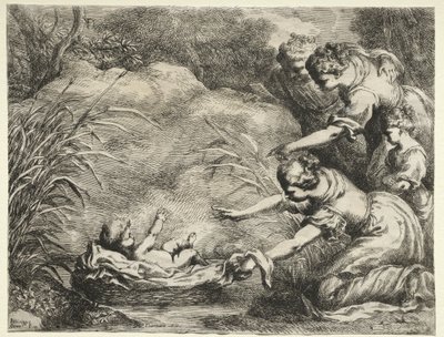 Moisés salvo do Nilo. de Bartolomeo Biscaino