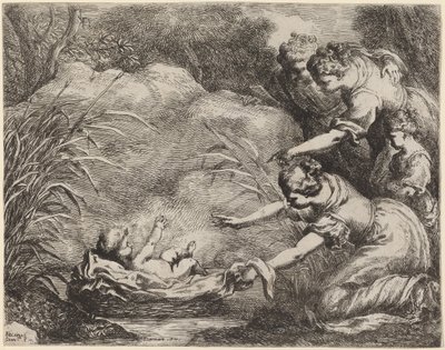 A descoberta de Moisés. de Bartolomeo Biscaino