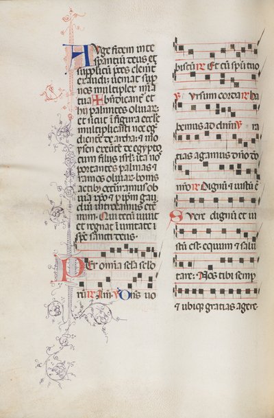 Missale: Fol. 111v, contém algumas músicas como parte da liturgia do Domingo de Ramos, 1469. de Bartolomeo Caporali