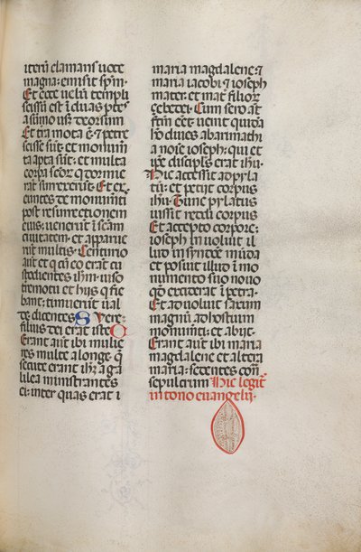 Missale: Fol. 122: contém música para Hely Hely Lama etc. em St. Mattion Passion, 1469. de Bartolomeo Caporali