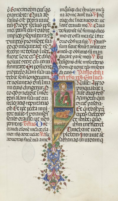 Missale: Fol. 131: São Lucas com Bull, 1469. de Bartolomeo Caporali